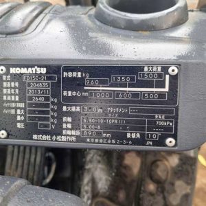 XE NÂNG DẦU 1.5 TẤN KOMATSU FD15C-21-01