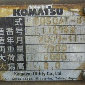 XE NÂNG DẦU 5 TẤN KOMATSU FD50AT-8-01